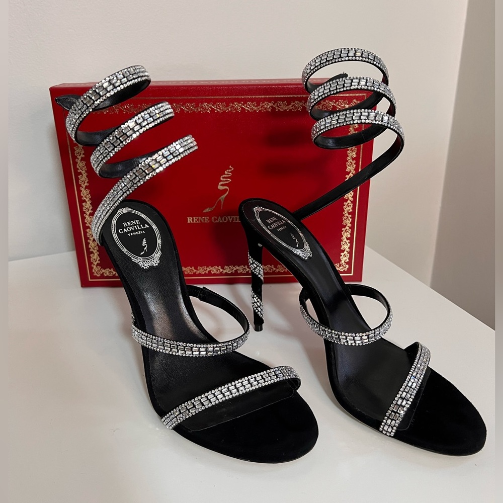 ❌sold❌Rene Caovilla Crystal Embellished Sandals size 39EU